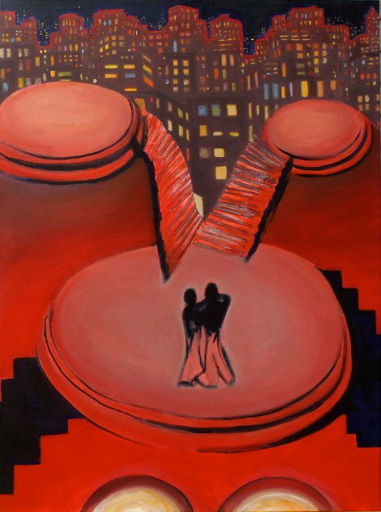 Stepping in Red, 2012, 40 x 30”